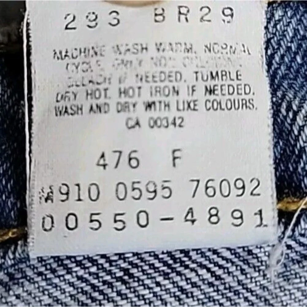 Vintage Levis 550 Jeans Mens 42x32 (40x31) Baggy Light Blue High Rise Cotton 90s